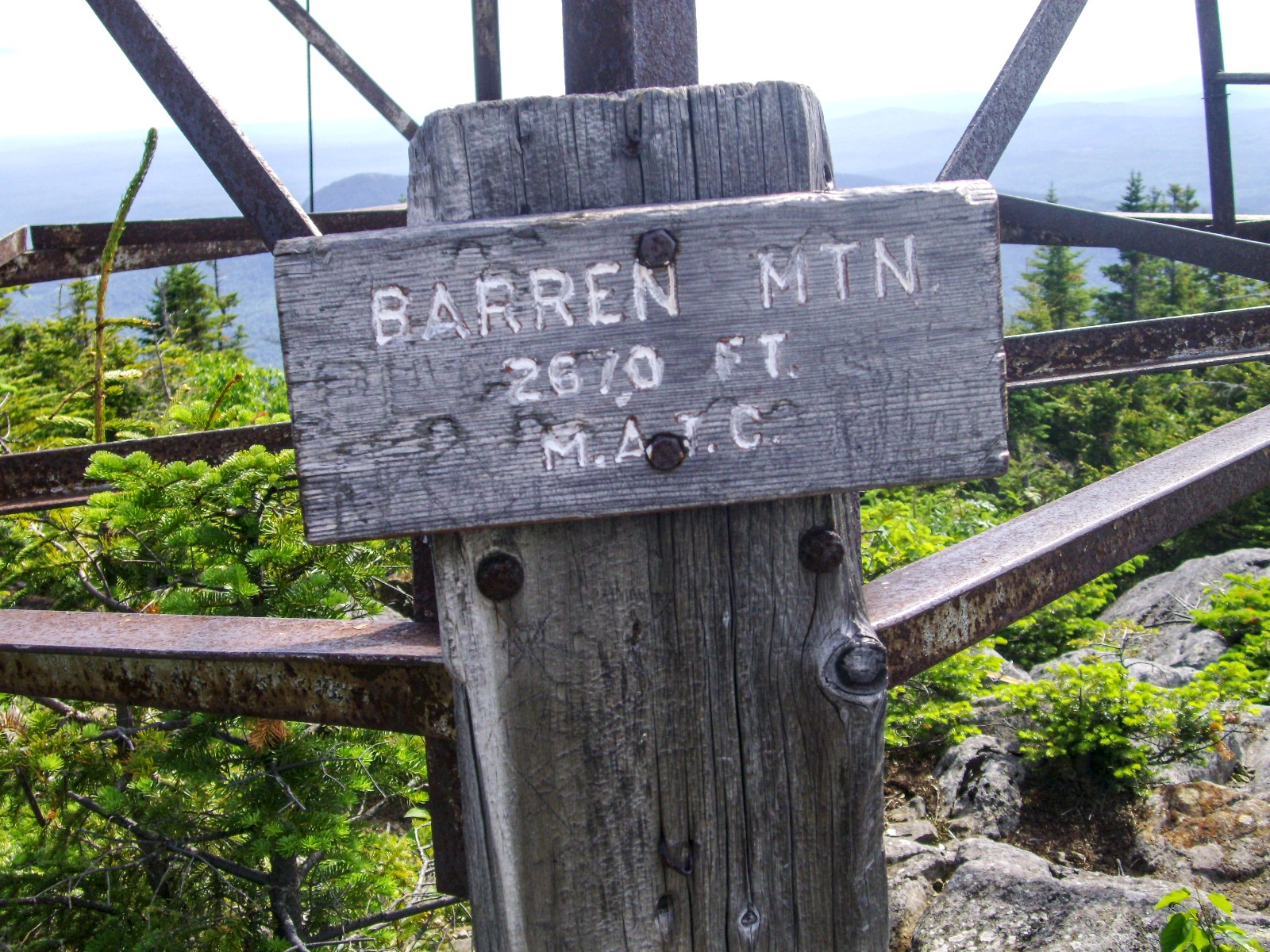 Barren Mountain summit — the first significant peak in the Barren-Chairback Range, roughly 15 miles from Monson