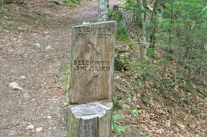 Beech Mountain Trail Sign