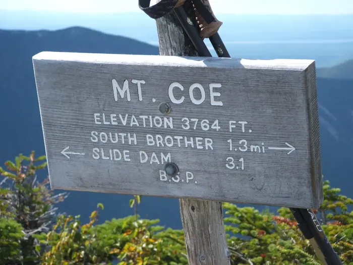 Mount Coe Summit Sign