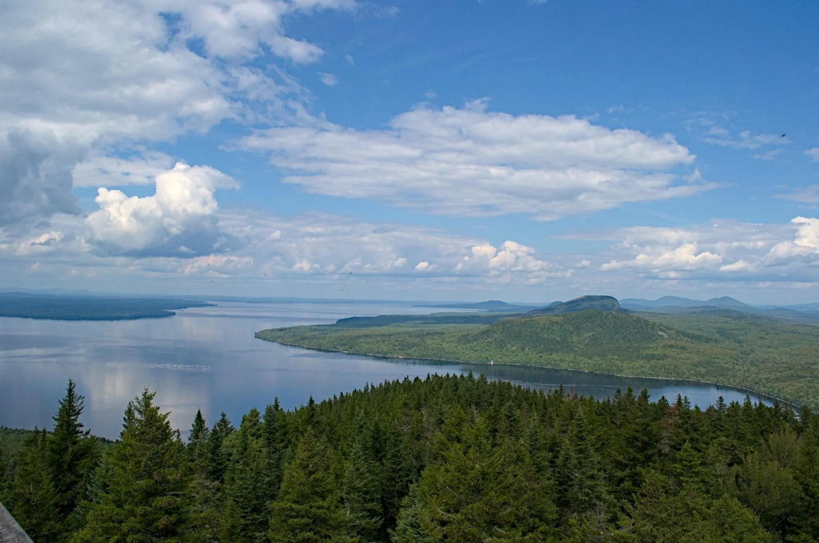Moosehead Lake from the fire tower, looking east toward the inlet