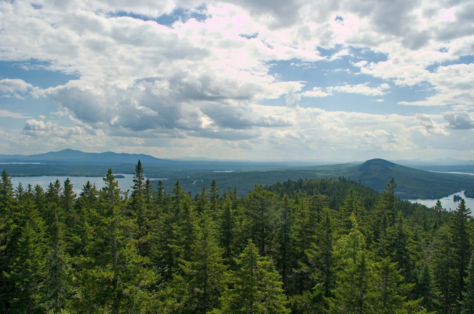 Mount Kineo summit view looking northwest over the lake toward Rockwood